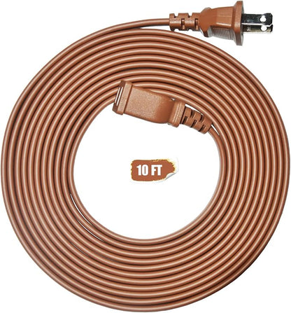 Brown Extension Cord 10FT Flat Extension Cord by Jplenty