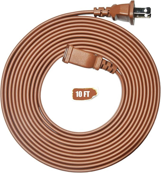 Brown Extension Cord 10FT Flat Extension Cord by Jplenty