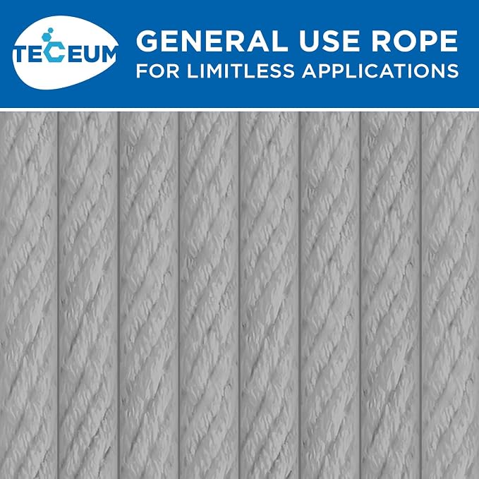 TECEUM Cotton Rope 3/16” – 100 FT – Strong All-Purpose Braided Rope – Natural - Image 9
