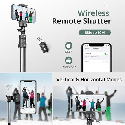 Sensyne 88" Phone Tripod, Selfie Stick Tripod - Image 6
