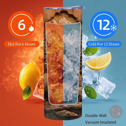 Firmiso 20 oz Tumbler｜Skinny Insulated Travel Mug｜Bear Family Mountain Forest - Image 5