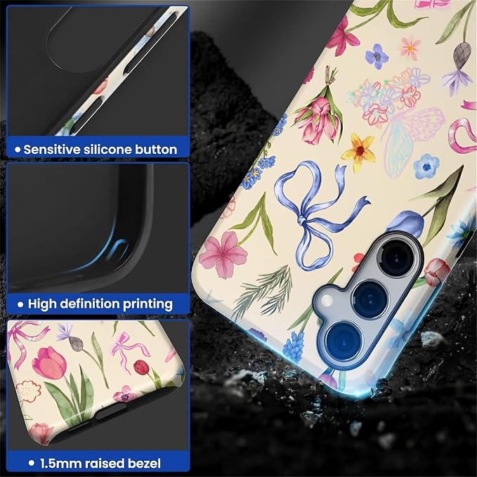 for Samsung Galaxy S24 Plus Case, HL2 Aesthetic Flower Preppy Collage Hybrid 2 - Image 3