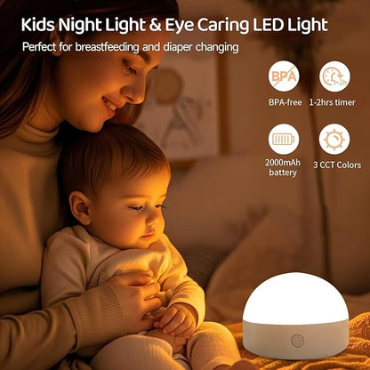 BLUEYE Night Light, BPA Free, Remote Control, 3CCT Colors, 2000mAh Battery - Image 2