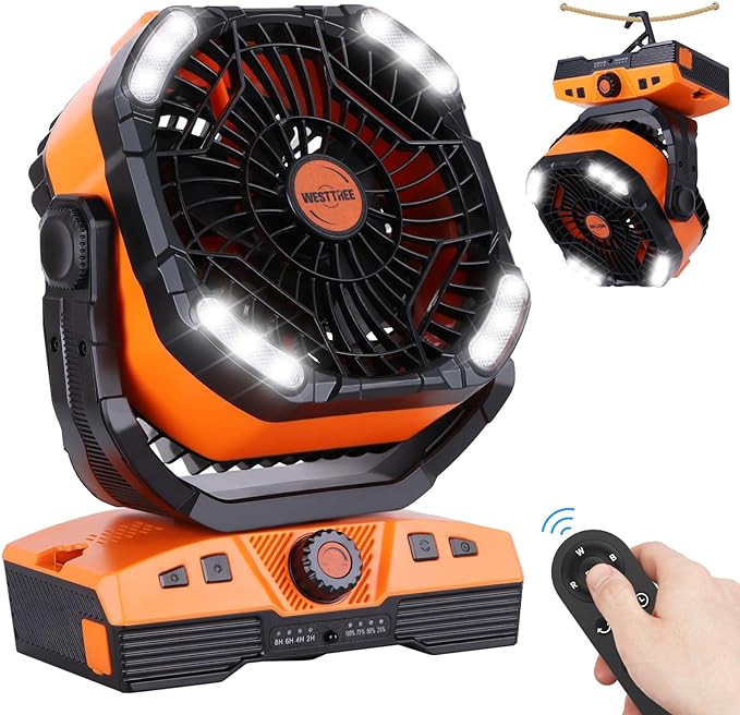 WESTTREE 20000mAh Camping Fan Oscillating Portable Fan Battery Powered Fans by WESTTREE