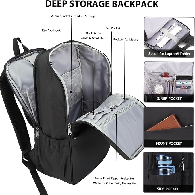 MAXTOP Travel Laptop Backpack Business Anti-theft Backpacks College Bookbag - Image 2