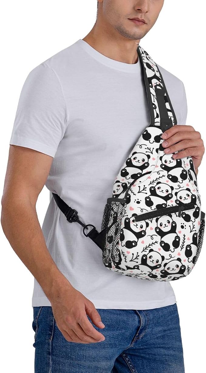 Cute Panda Sling Bag For Women Men Funny Backpack Crossbody Shoulder Bag Sling - Image 8