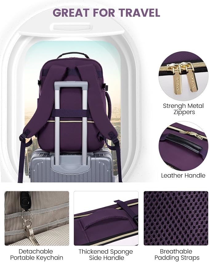 LOVEVOOK 40L Travel Backpack for Women & Men, Airline Approved Carry On Luggage - Image 7