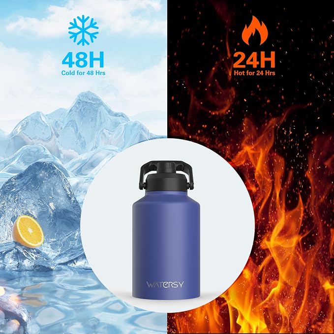 WATERSY 1 Gallon Water Bottle Insulated, BPA Free&Leak Proof, 128oz Stainless - Image 2