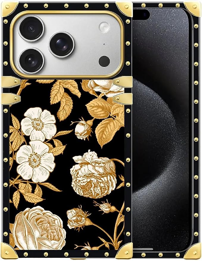 for iPhone 17 Pro Case Luxury Golden Decoration by Unknown