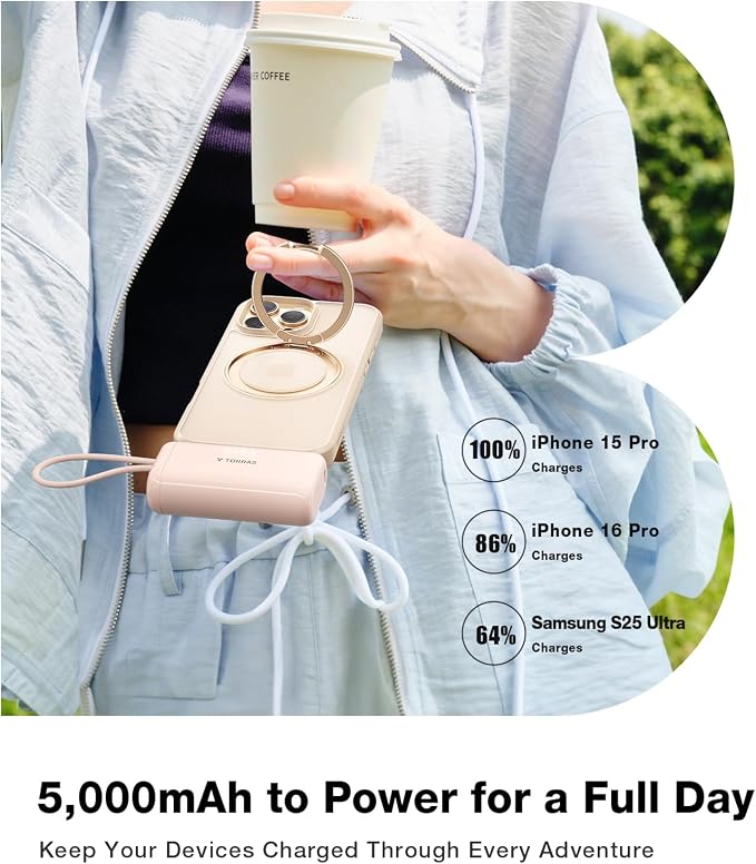 TORRAS 2-in-1 iPhone 16 Portable Charger, 000mAh 22.5W Mini Power Bank - Image 5