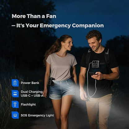 SEAINGO Portable Waist Fan Rechargeable – 10000mAh, 42 ft/s Max, 5 Speeds - Image 4