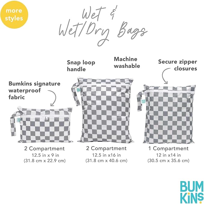 Bumkins - Waterproof Wet Bag - For Baby, Swim Suit, Cloth Diapers, Pump Parts - Image 5