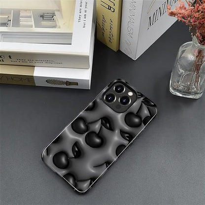 for iPhone 13 Pro Case, HL2 Cute Cool Cherry Black Hybrid 2 Layer Hard Shell - Image 5