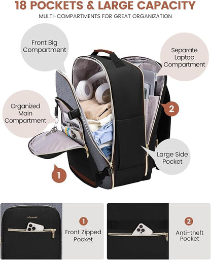 LOVEVOOK 50L Travel Backpack for Women & Men, Airline Approved Carry On Luggage - Image 4