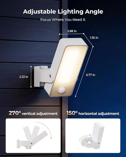 2 Pack Motion Sensor Outdoor Lights, 10000mAh Rechargeable 600 Lumen Battery - Image 8