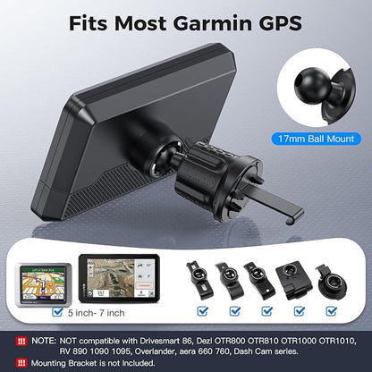 Garmin GPS Car Mount – Upgraded Metal Hook Air Vent Holder, 17mm Ball Air Vent - Image 2