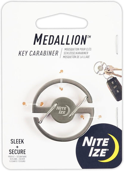 Nite Ize Medallion Key Carabiner, Stainless Steel Key Ring Carabiner by Nite+Ize