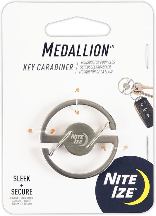 Nite Ize Medallion Key Carabiner, Stainless Steel Key Ring Carabiner by Nite+Ize