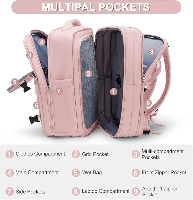 coofay Expandable Travel Backpack - Image 3