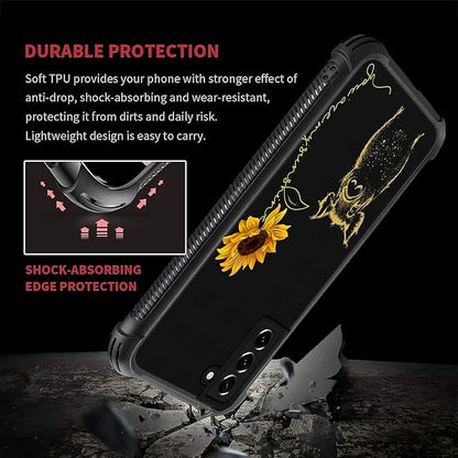 for Samsung Galaxy S21 Case, Pig Sunflower Yellow Sunshine Pattern Graphic - Image 4