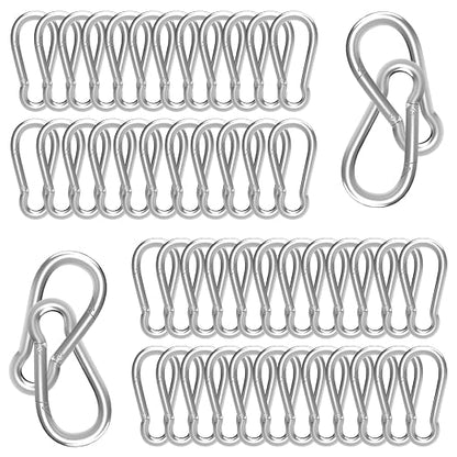 Carabiner, Heavy Duty Galvanized Steel Spring Snap Hook Carabiner Clips by High-PQ