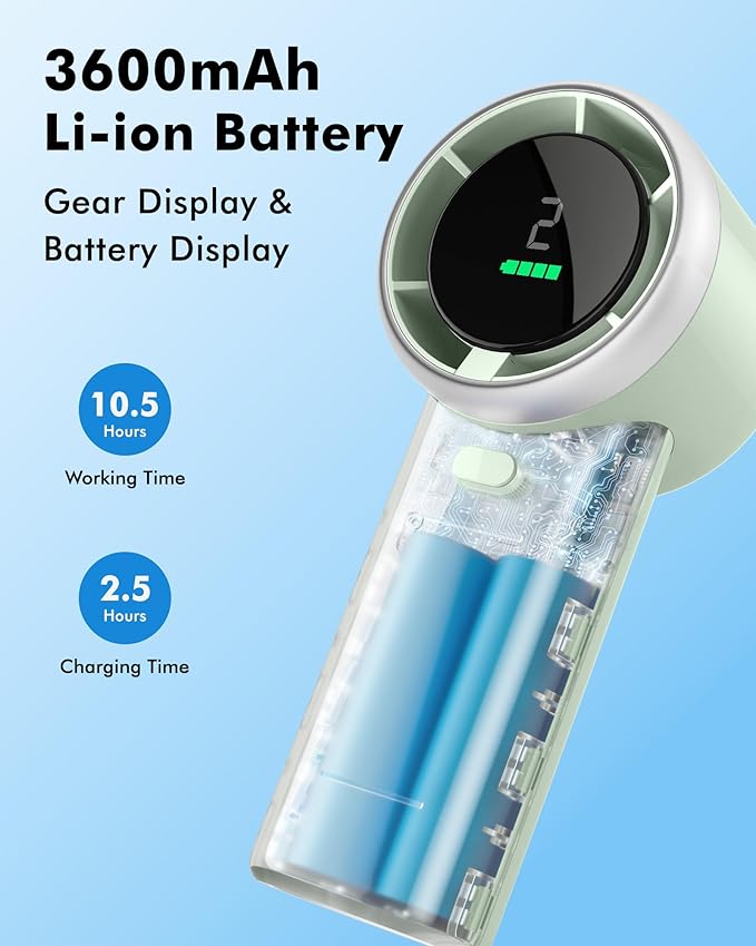 WHATOOK Portable Handheld Mini Fan: High Speed Cooling Fan, 10 Hours Battery - Image 4