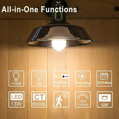Motion Sensor LED Light Bulbs Outdoor, 13W Dusk to Dawn Sensor Bulb PIR - Image 7