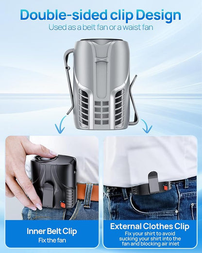 Portable Personal Waist Fan& Neck Fan, 14000RPM Brushless Motor, 40H Runtime - Image 6