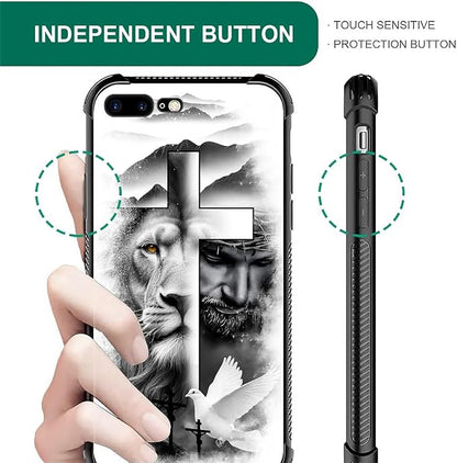 Case for iPhone 7 Plus/8 Plus, Lion Cross Jesus Christ Dove Pattern, Soft - Image 6