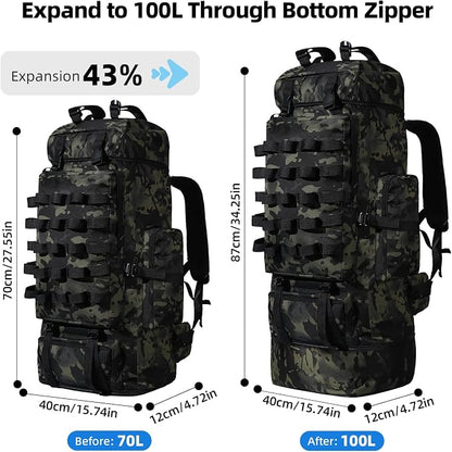 70L/100L Camping Hiking Backpack - Image 2