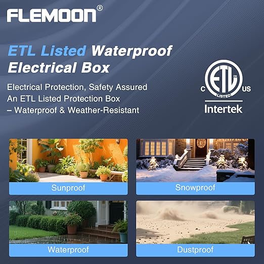 Flemoon Large Outdoor Electrical Box, IP54 Waterproof Extension Cord Cover - Image 6