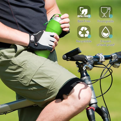Collapsible Lightweight 20oz Water Bottle, Food-Grade Silicone BPA Free - Image 2