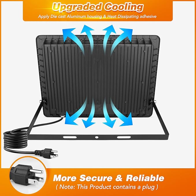 200W LED Flood Light Outdoor, IP66 Waterproof Outside Work Lights, 6500K - Image 4