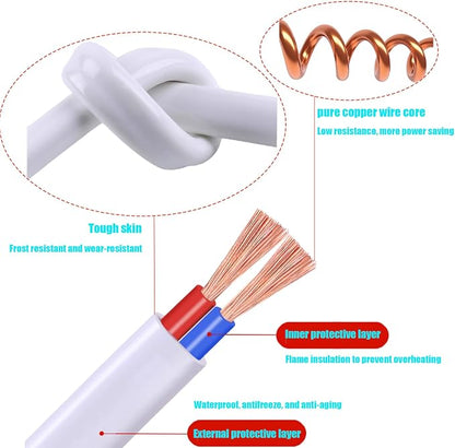 Clear Extension Cord 10FT Extension Cords Thin 2 Prong - Image 3
