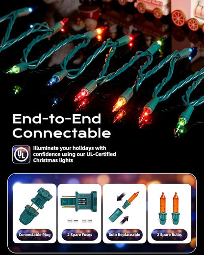 Brightown Multicolor Christmas String Lights, 100-Count 25ft Incandescent Bulb - Image 2