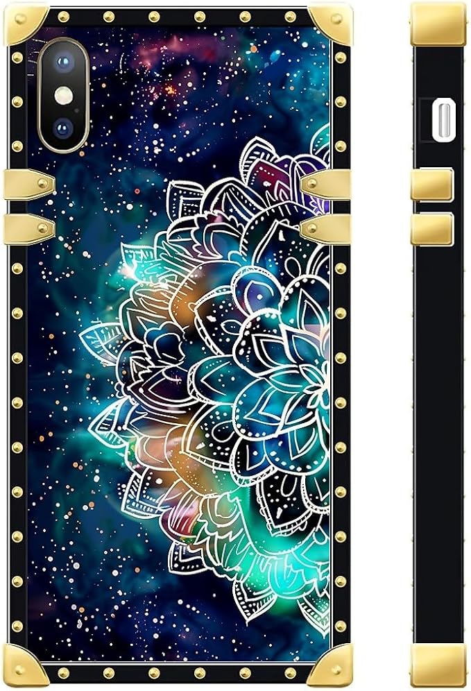 Compatible with iPhone Xs Max Case, Starry Sky Colourful Mandala Luxury Golden - Image 3