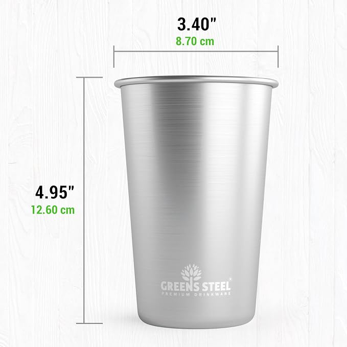 Greens Steel #1 Premium Stainless Steel Cup, 16 oz Pint Cups Premium Metal Cups - Image 4