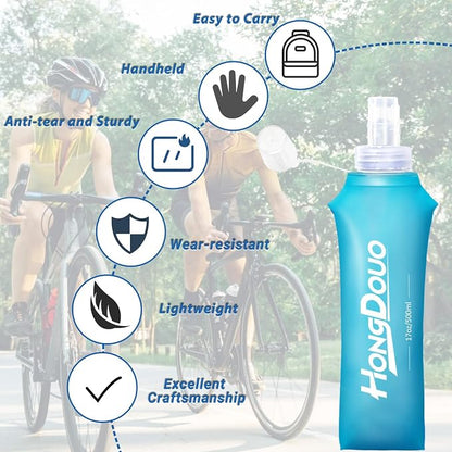 2 Packs Soft Flask, 17oz/500ml TPU Collapsible Soft Water Bottle - Image 7