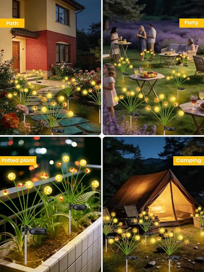 Solar Garden Lights Outdoor, 8 Pack 64 LED, Solar Swaying Dandelion Bee Lights - Image 7