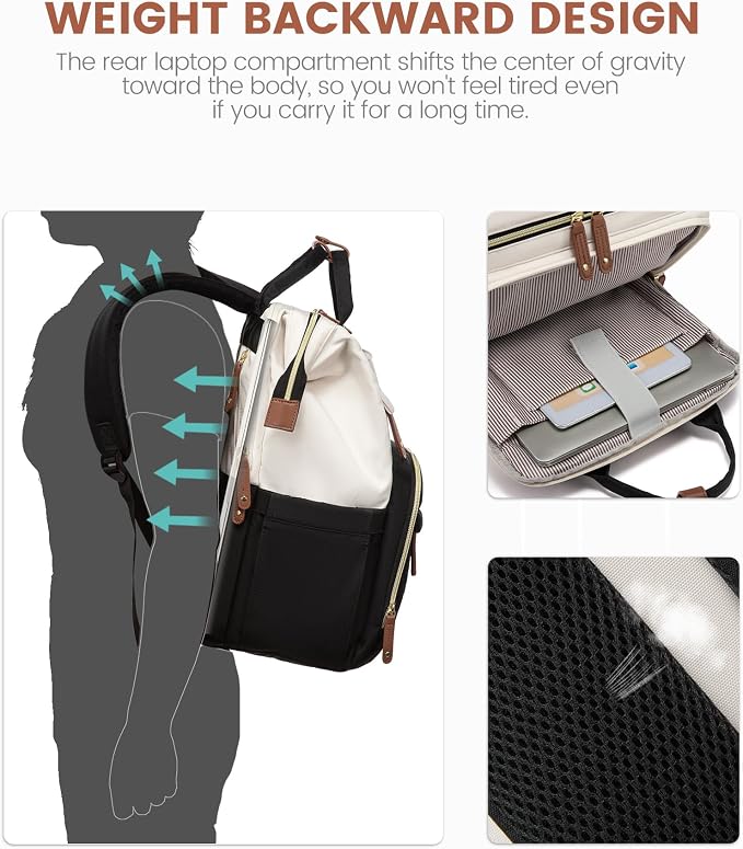 LOVEVOOK Laptop Backpack for Women, 17.3'' Waterproof Nurse Bag Teacher Work - Image 5