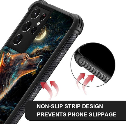 for Samsung Galaxy S21 Ultra Case, Star Cave Hungry Wolf Pattern Graphic Design - Image 2