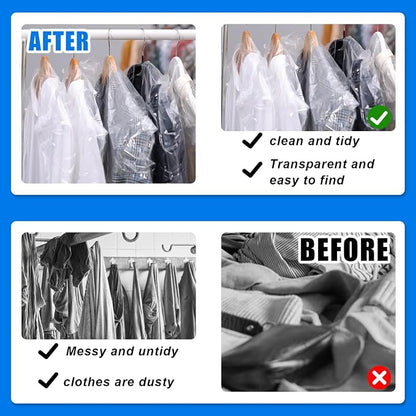 100 Pack Plastic Dry Cleaning Bags 23.6x35.4 Inch Garment Bags - Image 4