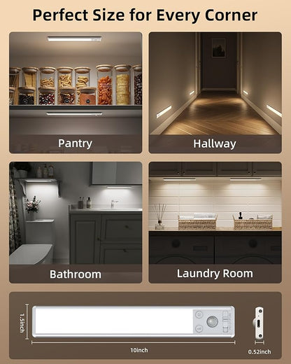 EZVALO 10inch Under Cabinet Lighting, 2500mAh Rechargeable Motion Sensor Lights - Image 6