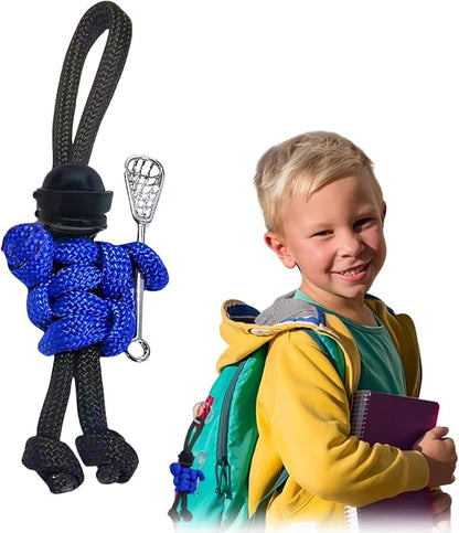 Lacrosse Keychain with Stick | Paracord Buddy Backpack Charm | Sports Zipper by Unknown