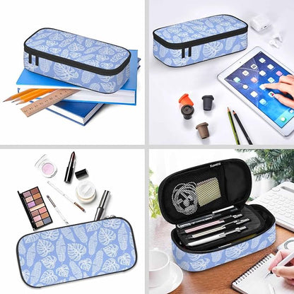 Blue Leaves Pencil Case Tropical Palm Summer Nature Tree Exotic Pencil Bag Pen - Image 6