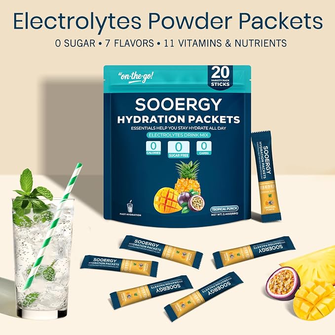Electrolytes Powder Packets Sugar Free Hydration Packets, Liquid Daily IV - Image 3