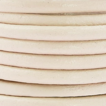 Mandala Crafts Round Genuine Cream Leather Cord - Image 3