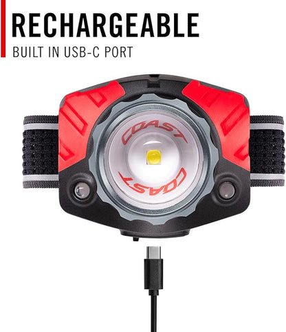 Coast® FL85R 1000 Lumen Tri-Color Focusing Rechargeable LED Headlamp, Built-in - Image 5