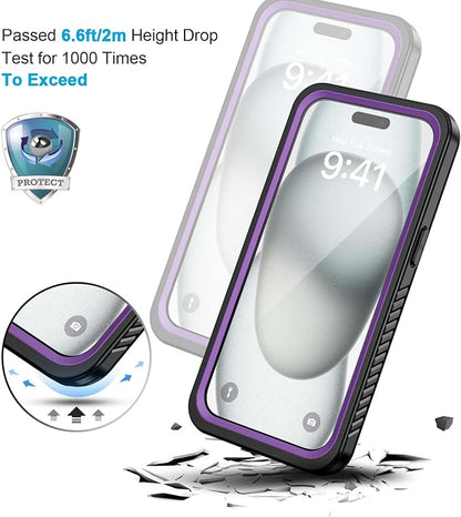 Lanhiem for iPhone 15 Plus Case, IP68 Waterproof Dustproof Shockproof Cases - Image 5