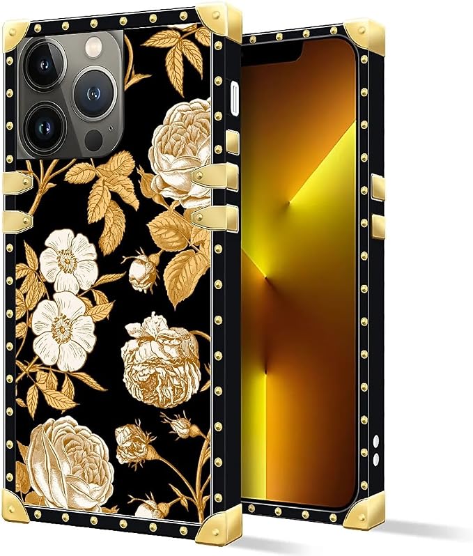 Compatible with iPhone 13 Pro Max Case, Blooming Rose Golden Flower Luxury - Image 2